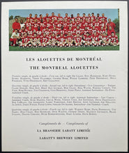 Load image into Gallery viewer, 1963 Montreal Alouettes Labatt Brewery CFL Football Team Photo George Dixon HOF