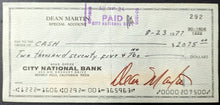 Load image into Gallery viewer, 1977 Dean Martin Signed Cheque Check City National Bank Autographed JSA LOA