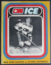 Load image into Gallery viewer, 1973 1st Year WHA Program New York Raiders vs Ottawa Nationals Gavin Kirk Cover
