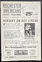 Load image into Gallery viewer, 1966 Rochester Americans v. Hershey Hockey Program Multi-Autographed AHL Signed