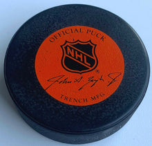 Load image into Gallery viewer, Michel Goulet Signed Quebec Nordiques NHL Hockey Puck Autographed Trench MFG
