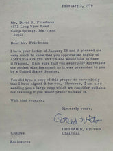 Load image into Gallery viewer, Conrad Hilton Autographed Signed Letter Hilton Letterhead + Family Card LOA