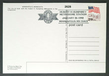 Load image into Gallery viewer, 1992 NFL Football Superbowl 26 Postmarked at Metrodome Postcard Card