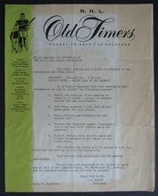 Load image into Gallery viewer, 1960s NHL Old Timers Newsletter - 1st Vice President Charlie Conacher Hockey VTG