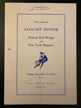 Load image into Gallery viewer, 1954 NHL Hockey Faceoff Dinner Program Detroit Red Wings Rangers Facsimile Autos