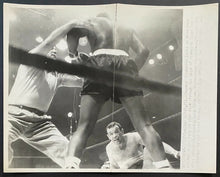 Load image into Gallery viewer, 1961 Vintage Over Sized Press Photo Floyd Patterson Ingemar Johansson UPI Stamp