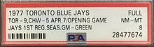 Load image into Gallery viewer, 1977 MLB Baseball Toronto Blue Jays 1st Game Full Rare Green Ticket PSA 8