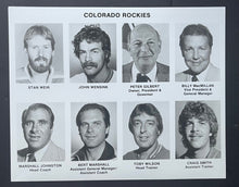 Load image into Gallery viewer, 1981-82 Colorado Rockies Team Issued Photo Sheet NHL Hockey Set Of 4