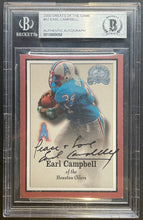 Load image into Gallery viewer, Earl Campbell Autographed 2000 Fleer Greats Of The Game #52 Beckett Slabbed