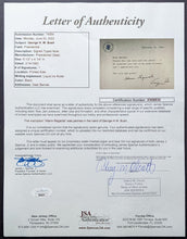 Load image into Gallery viewer, 1983 Vice President George H.W. Bush Autographed Signed Card US Politics JSA LOA