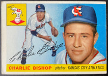 Load image into Gallery viewer, 1955 Topps Baseball #96 Charlie Bishop Kansas City Athletics Vintage MLB Card