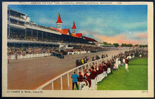 Load image into Gallery viewer, 1900's Triple Crown Racetracks Vintage 3 Postcard Lot Pimlico Belmont Churchill