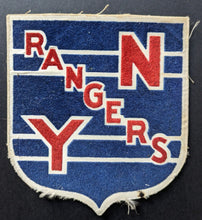Load image into Gallery viewer, 1950s Era New York Rangers Logo Fabric Patch Crest Hockey NHL Vintage