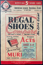 Load image into Gallery viewer, 1939 Baseball All Star Game Program + Ticket New York Yankee Stadium Lou Gehrig