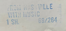 Load image into Gallery viewer, 1969 From Nashville With Music Full Size Theatre Poster #69/264 Country Music