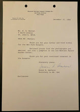 Load image into Gallery viewer, 1966 NHL Hockey Vintage Letter New York Rangers Madison Square Garden Letterhead