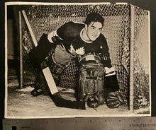 Load image into Gallery viewer, 1941 NHL Hockey Type 1 Photo Toronto Marlboros Goalie Baz Bastien Vtg Marlies