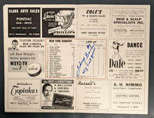 Load image into Gallery viewer, 1953 Detroit Red Wings Johnny Bower Autographed Signed Program NHL Hockey VTG