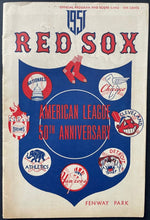 Load image into Gallery viewer, 1951 Rookie Mickey Mantle #6 New York Yankees Lineup Fenway Park Program Vintage