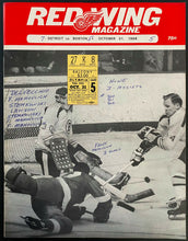 Load image into Gallery viewer, 1968 Detroit Olympia Hockey Program + Game Ticket Red Wings vs Boston Bruins