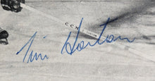Load image into Gallery viewer, 1964 Tim Horton Johnny Bower Autographed Photo Cut Maple Leaf Gardens Signed JSA