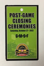Load image into Gallery viewer, 2012 On Field Pass Final Tiger Cats Game Ivor Wynne Stadium CFL Football Canada