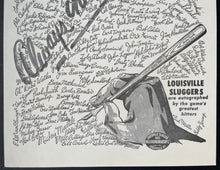 Load image into Gallery viewer, 1950's Louisville Slugger Always in Good Company Facsimile Autograph Poster MLB