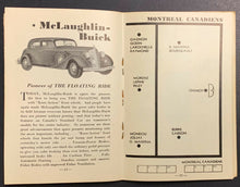 Load image into Gallery viewer, 1933-34 General Motors NHL Hockey Broadcast Guide Maroons / Maple Leafs Version