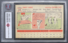 Load image into Gallery viewer, 1956 Topps #15 Ernie Banks Chicago Cubs White Back MLB Card KSA VGE 4