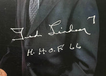 Load image into Gallery viewer, Ted Lindsay Signed NHL Hockey Award Trophies Photo Autographed HHOF 66 Insc. JSA