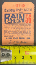Load image into Gallery viewer, 1940s Vintage MLB Boston Braves Baseball Grand Stand Rain Check Ticket Stub
