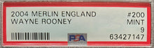Load image into Gallery viewer, 2004 Merlin England #200 Wayne Rooney PSA MINT 9 Soccer Football Sticker Card