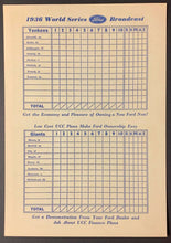 Load image into Gallery viewer, 1936 Original Ford Promotional World Series Scorecard New York Yankees v Giants