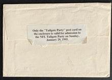 Load image into Gallery viewer, 1995 Super Bowl XXIX 29 Tailgate Party Invite + Original Envelope + 6 Postcards