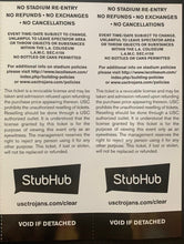 Load image into Gallery viewer, 2018 University Of Southern California USC Football Full Set Proof Tickets x6