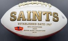 Load image into Gallery viewer, Drew Brees + Alvin Kamara Super Bowl Signed Football Fanatics New Orleans Saints