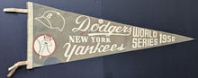 Load image into Gallery viewer, 1956 World Series New York Yankees Brooklyn Dodgers Pennant MLB Vintage Baseball