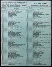 Load image into Gallery viewer, 1950 Vintage Indy 500 Auto Racing Program, Ticket + Starting Grid Position Guide