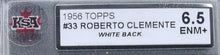 Load image into Gallery viewer, 1956 Topps Roberto Clemente #33 Pittsburgh Pirates White Back MLB Card KSA 6.5