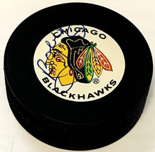 Load image into Gallery viewer, Bobby Hull Signed Chicago Blackhawks NHL Hockey Puck Autographed Trench MFG