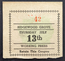 Load image into Gallery viewer, 1950 Ridgewood Grove Arena New York Wrestling Ticket Vintage Roland Meeker
