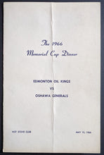 Load image into Gallery viewer, 1966 Memorial Cup Dinner Program MLG Bobby Orr Oshawa Generals OHL CHL Hockey