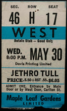 Load image into Gallery viewer, May 30/1973 Jethro Tull Maple Leaf Gardens Vintage Concert Ticket Toronto