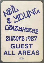 Load image into Gallery viewer, 1987 Neil Young And Crazy Horse Authenticated Concert Toour Guest Pass Europe