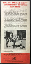Load image into Gallery viewer, 1956 Ontario Fold Out Travel Brochure Many Sports Featured CFL + Vintage Canada