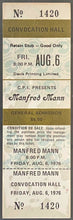 Load image into Gallery viewer, 1976 Manfred Mann Convocation Hall Full Concert Ticket Toronto iCert