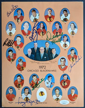 Load image into Gallery viewer, Autographed 1972 Chicago Blackhawks Team Photo JSA Signed Hull Esposito NHL