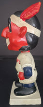 Load image into Gallery viewer, 1960s Cleveland Indians White Square Base Chief Wahoo Bobblehead MLB Baseball