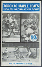 Load image into Gallery viewer, 1964/1965 Toronto Maple Leafs Information Book TV Viewers' Guide NHL Hockey VTG