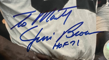 Load image into Gallery viewer, Jim Brown Autographed NFL Football Photo Personalized Cleveland Browns JSA